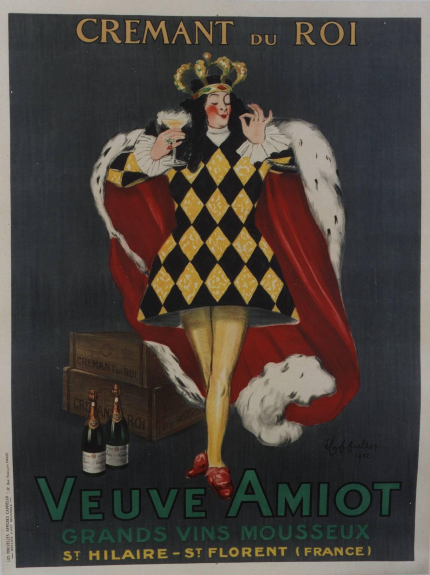 Cremant du Roi/Veuve Amiot, 1922. Color lithograph - Print by Leonetto Cappiello