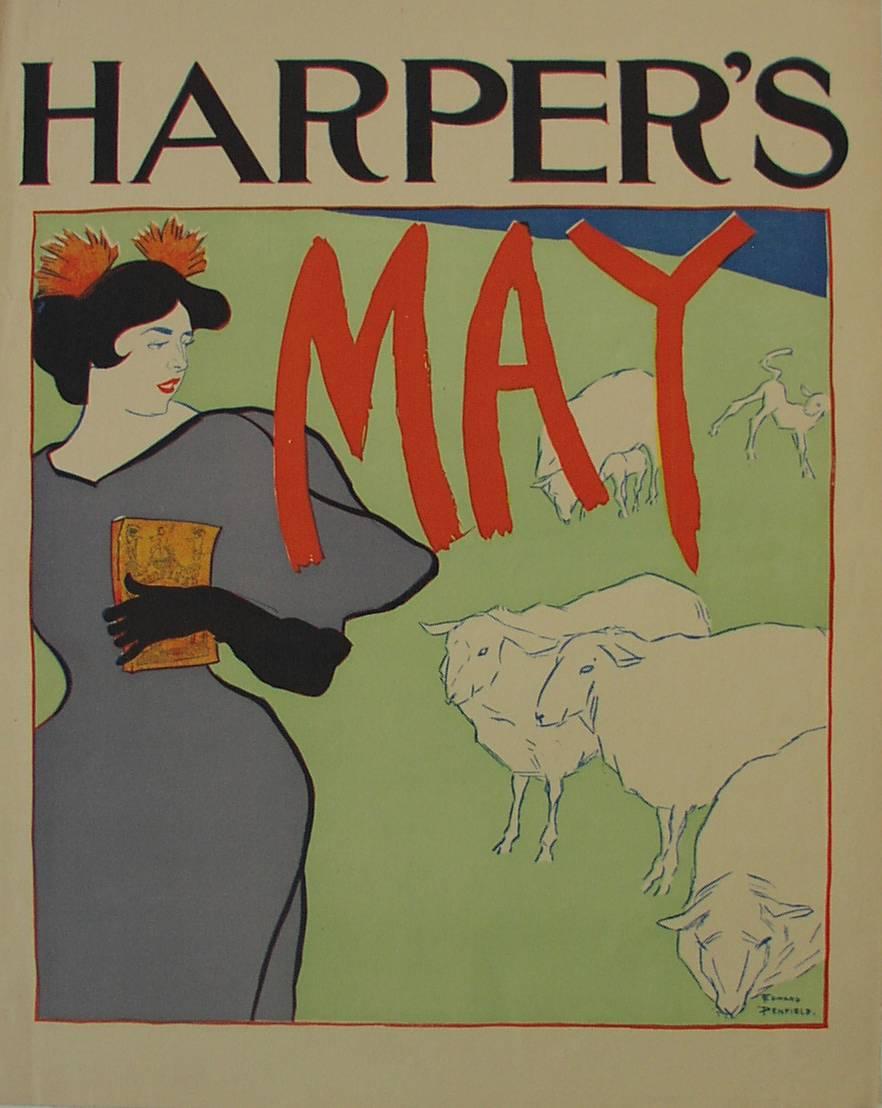 Edward Penfield Figurative Print - 	 Harper's May, 1895. 