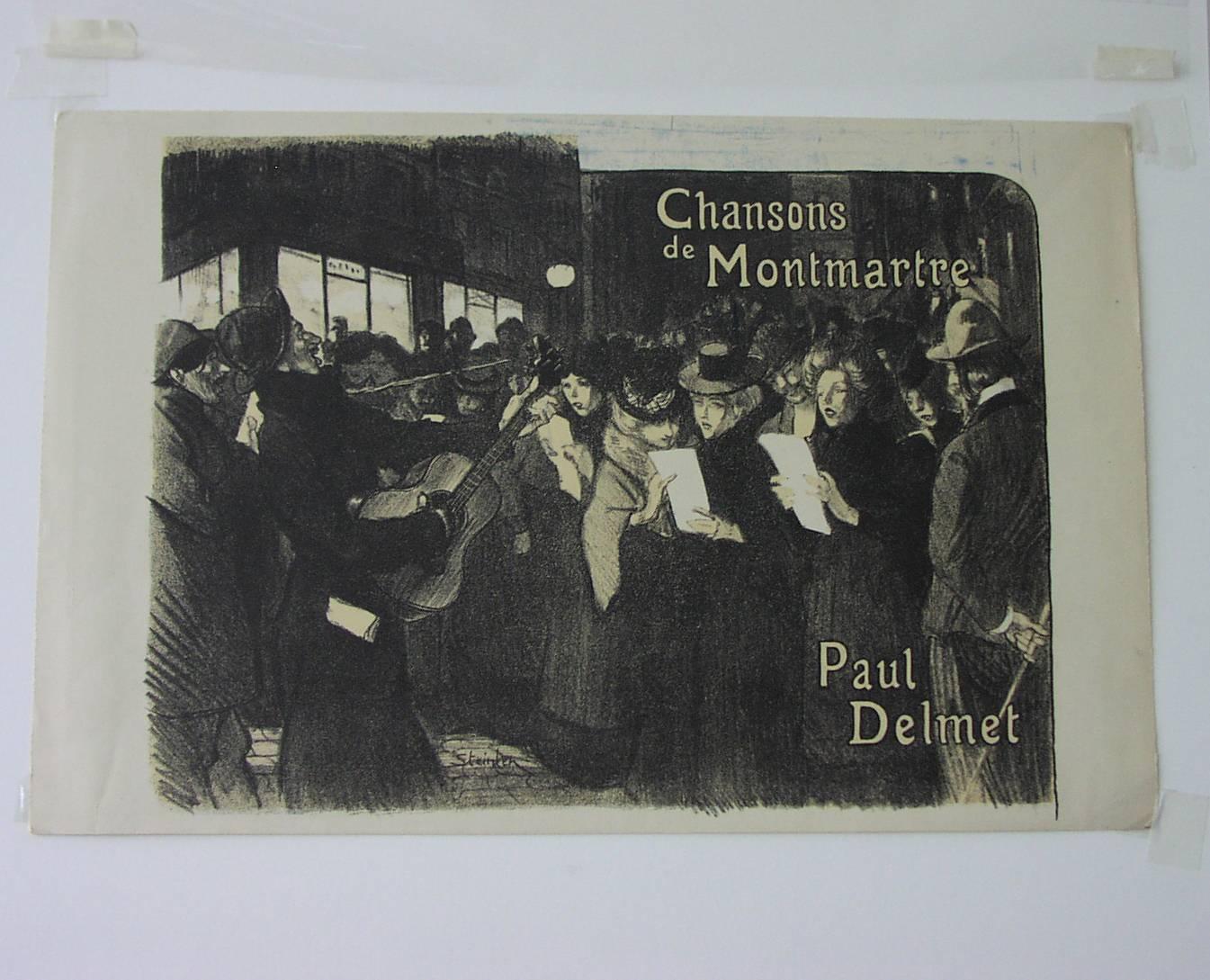 Théophile Alexandre Steinlen Figurative Print - Cover for Les Chansons de Montmartre