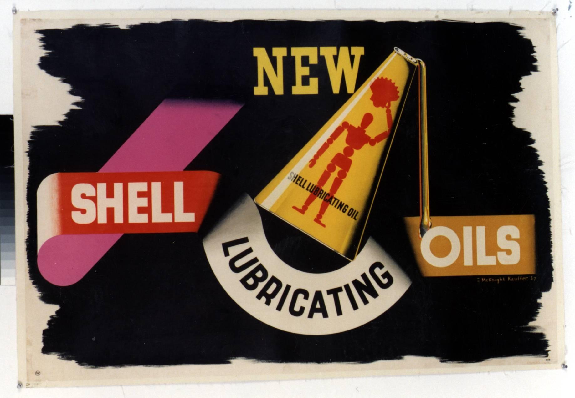 Edward McKnight Kauffer Abstract Print - NEW / SHELL LUBRICATING OILS. 