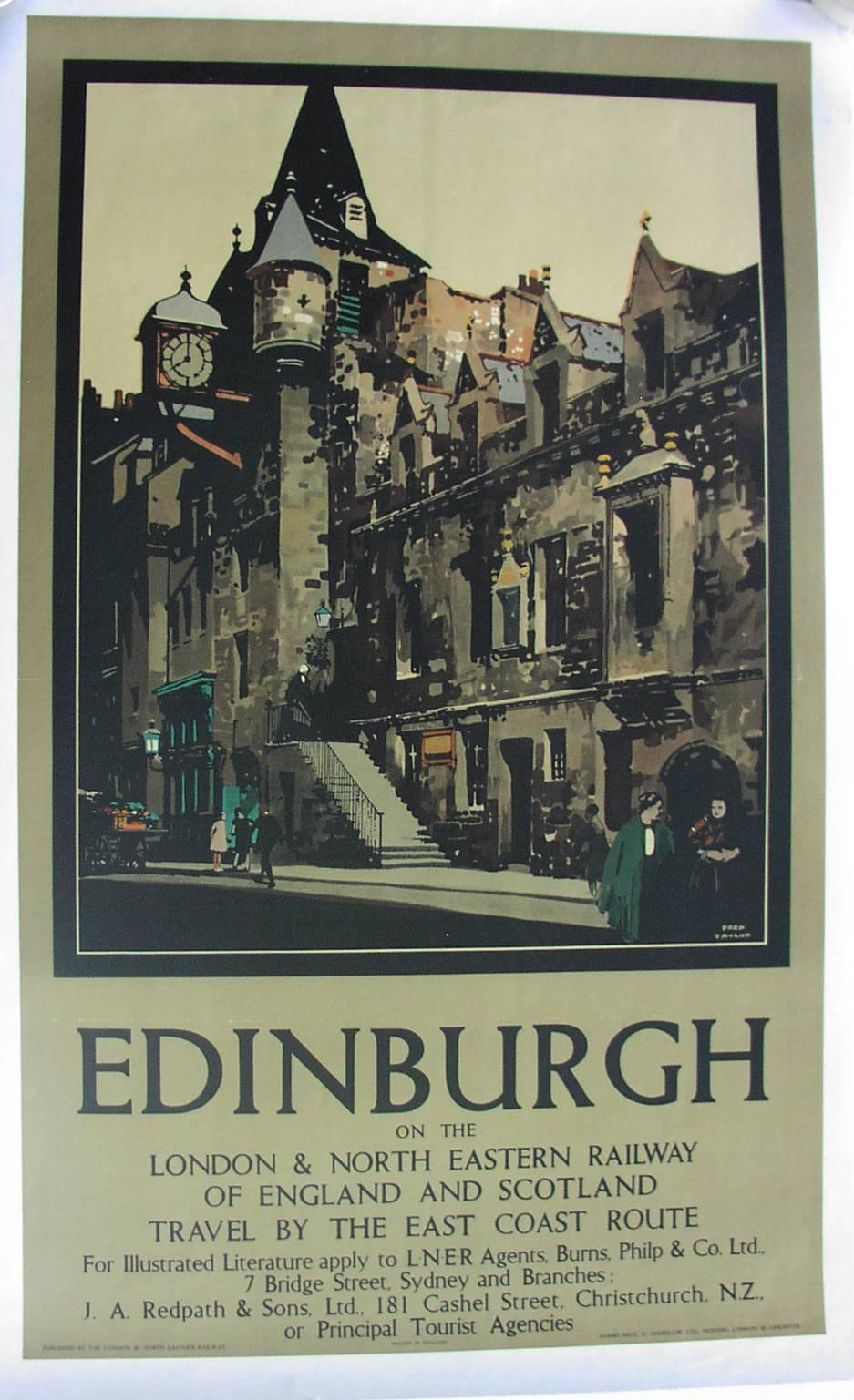 Fred Taylor Figurative Print - Edinburgh on the London and Northeastern Railway of England and Scotland