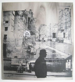  Impression de la ville en tonalité brune.1990 (1982). Deux figures au mur anti-incendie. 