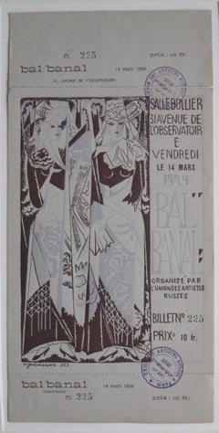 Antique Ticket for the Bal Banal