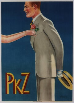 PKZ [Eine Rose in das Revers des Anzuges stecken].