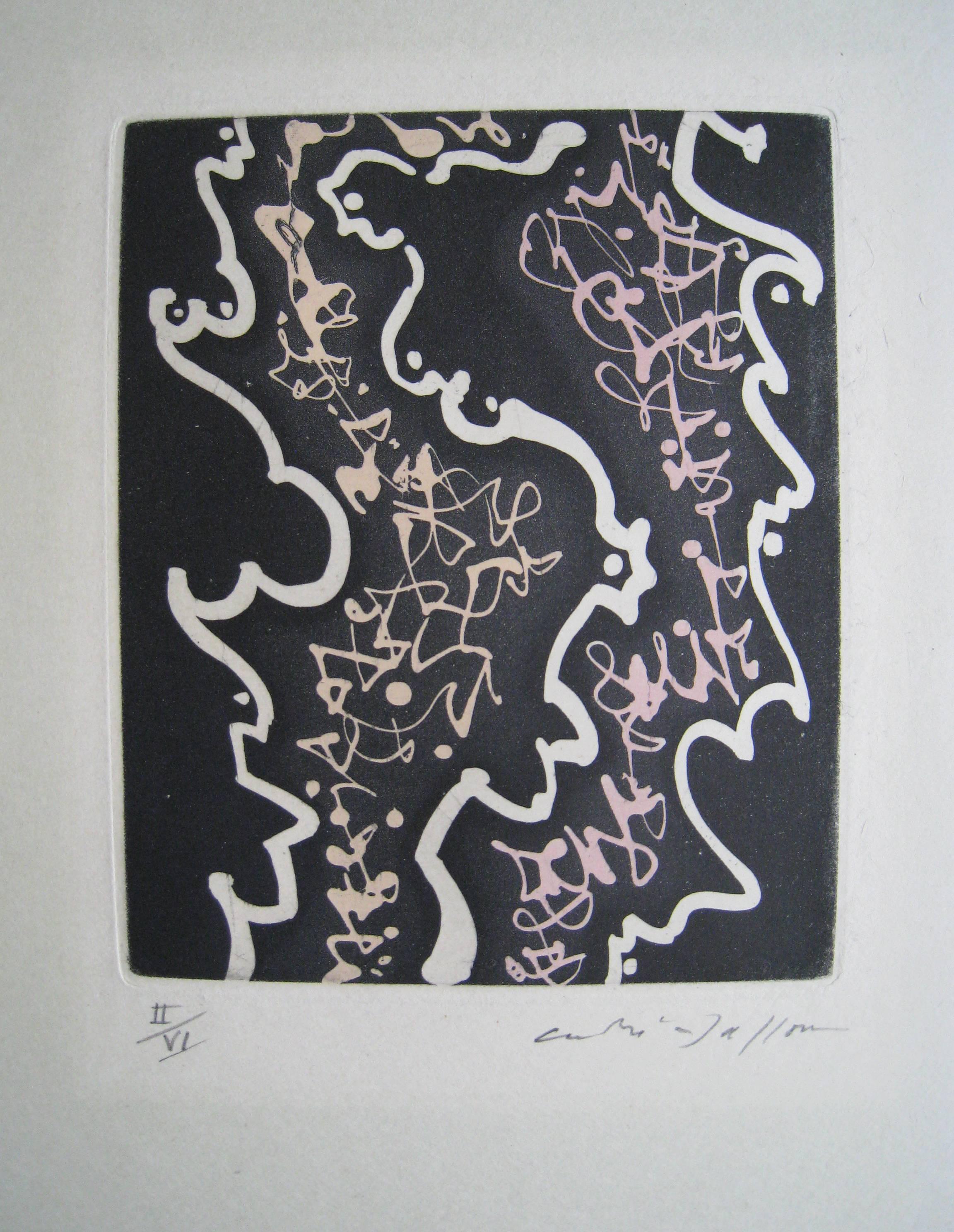 Abstract Print André Masson - Extrait de l'album Miroir du Poète