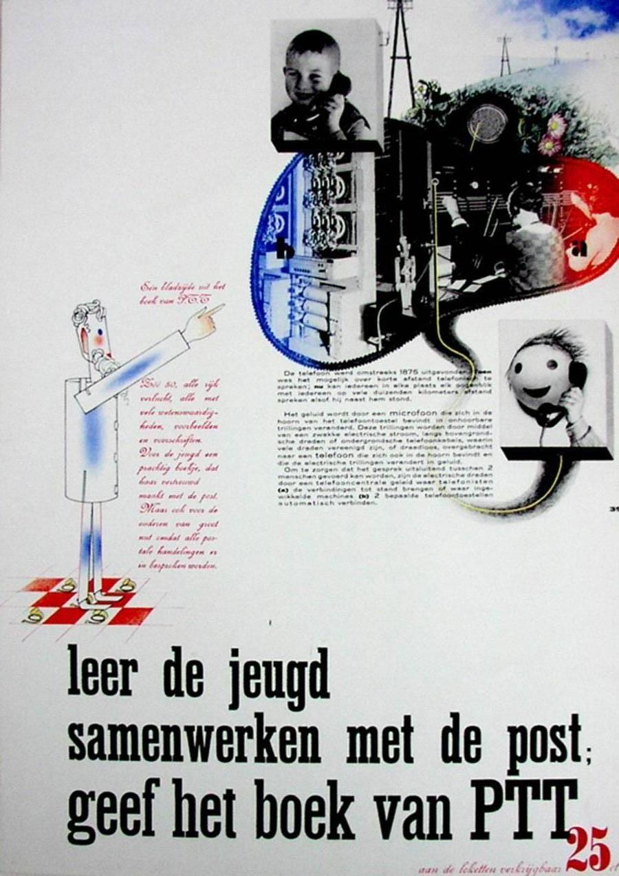 Piet Zwart Figurative Print -  Geef Het Boek Van PTT