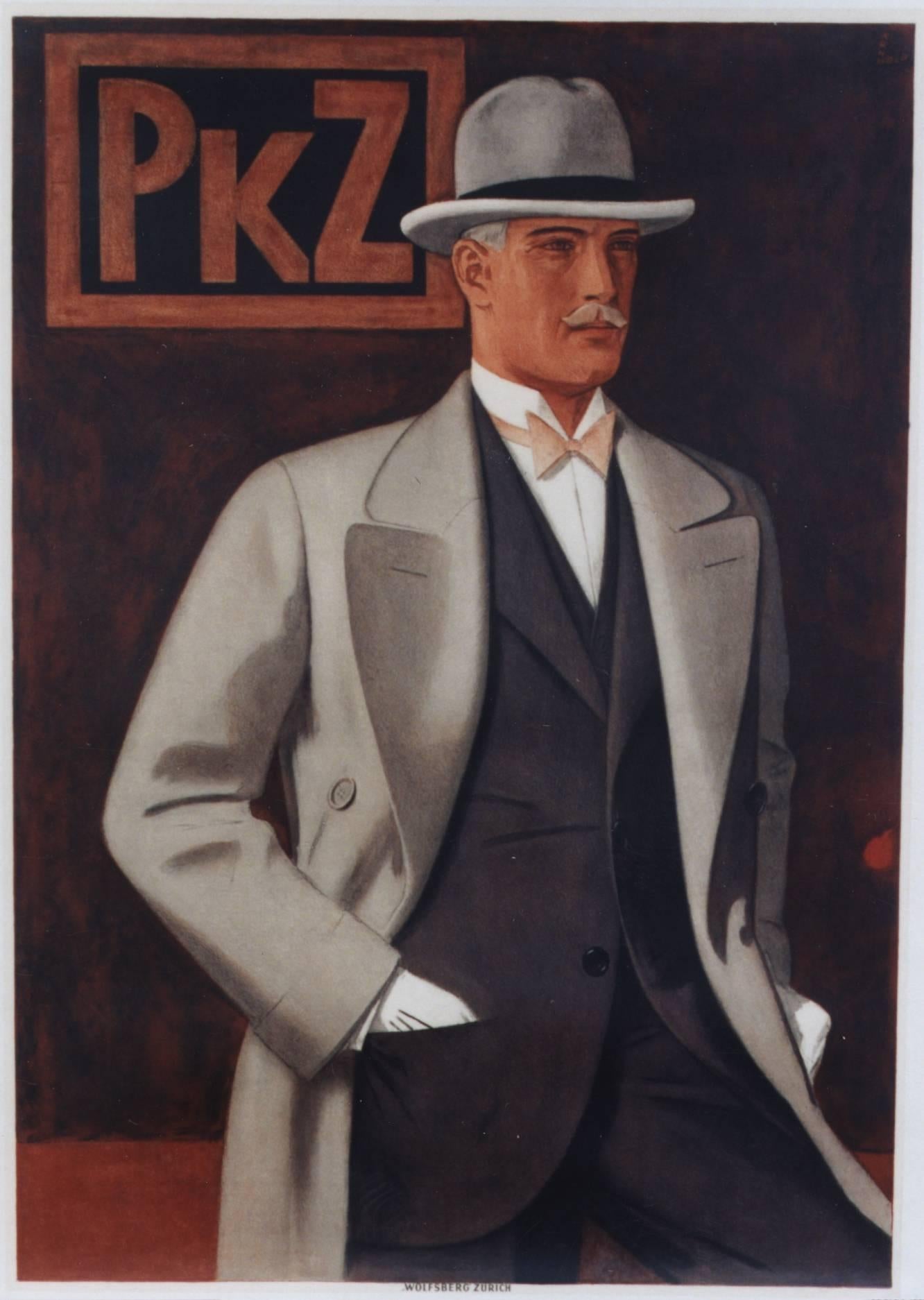 Johann Arnold Figurative Print - PKZ Man with Top Hat