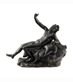 Drunken Satyr Large Bronze by Fonderia Sommer Naples Grand Tour 25" Long