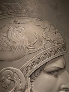 Profile of a Classical Warrior En Grisaille Oil on Canvas, 36x26 in