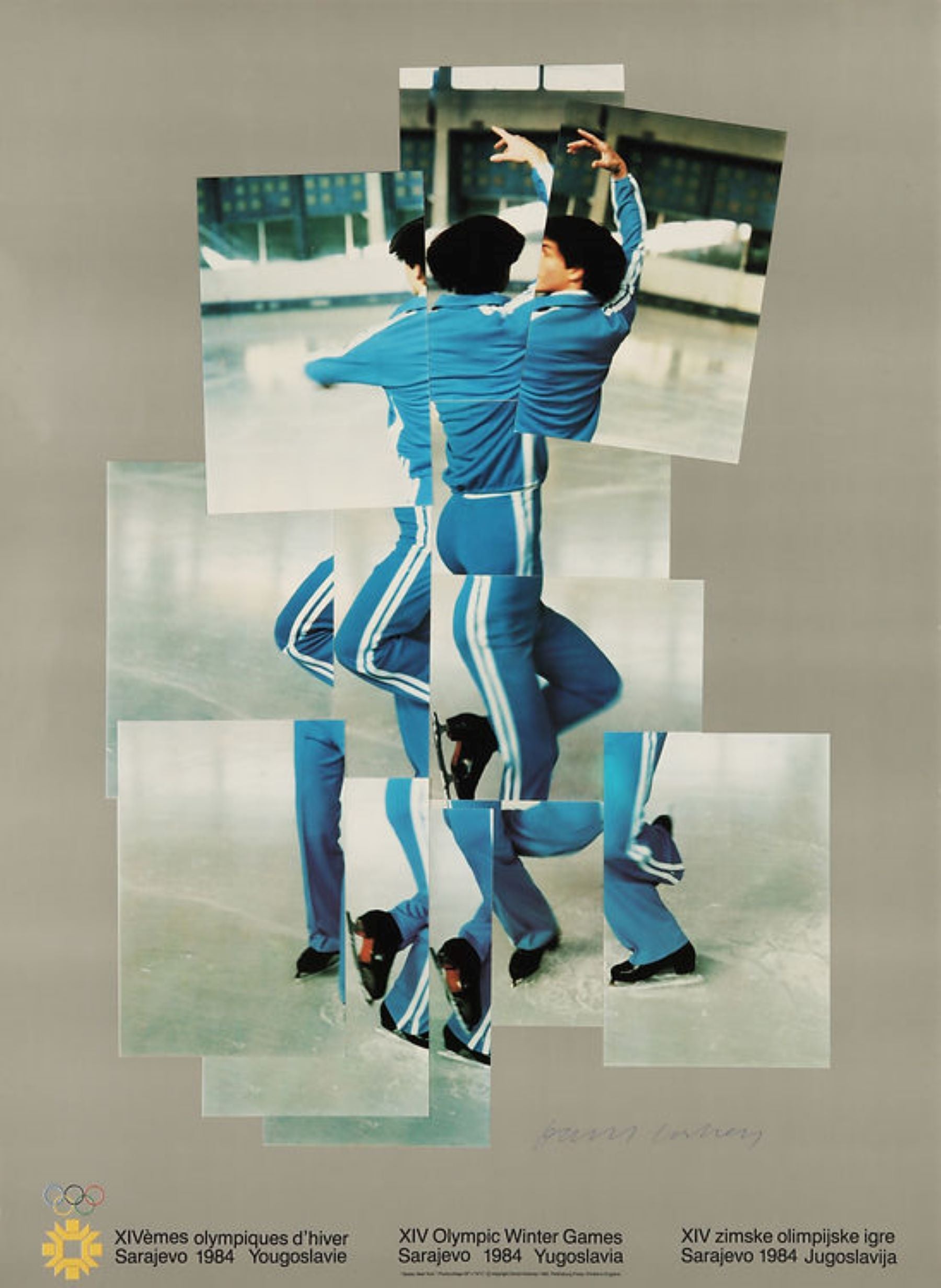 David Hockney Figurative Print - Hand-Signed 1984 Sarajevo Olympic Winter Games