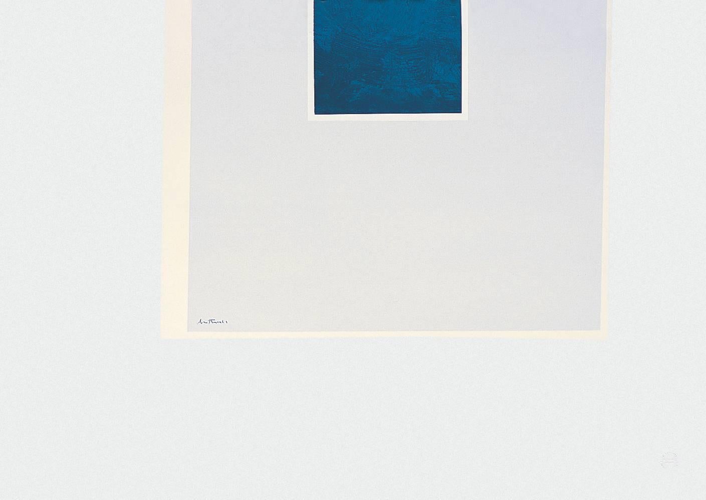 Robert Motherwell Abstract Print - London Series II: Untitled (Blue/Pale Blue)