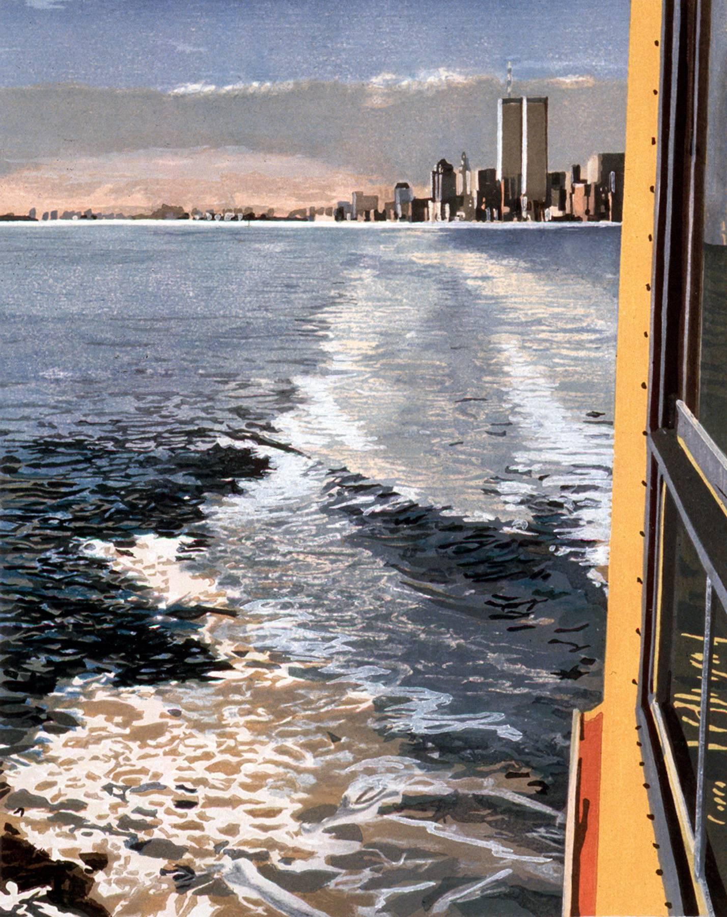 Richard Estes Landscape Print - Study VI, New York Harbor