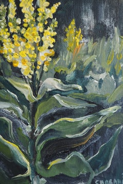 Mullein by the River — Contemporary Botanical Acrylic Painting on Canvas