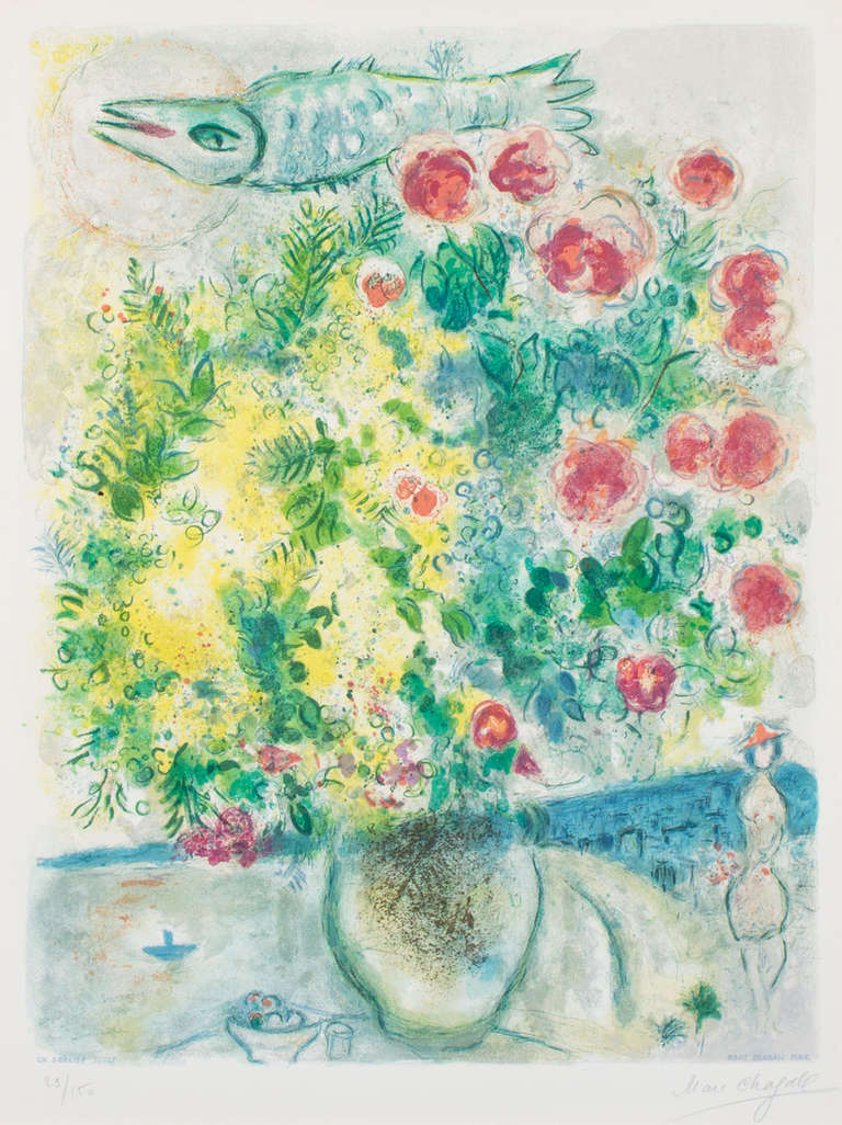 Roses et Mimosa (Roses and Mimosa) from Nice & the Côte d’Azur - Print by Marc Chagall