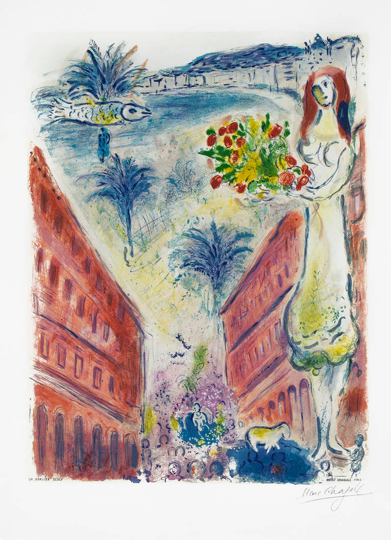 Avenue De La Victoire At Nice - Print by Marc Chagall