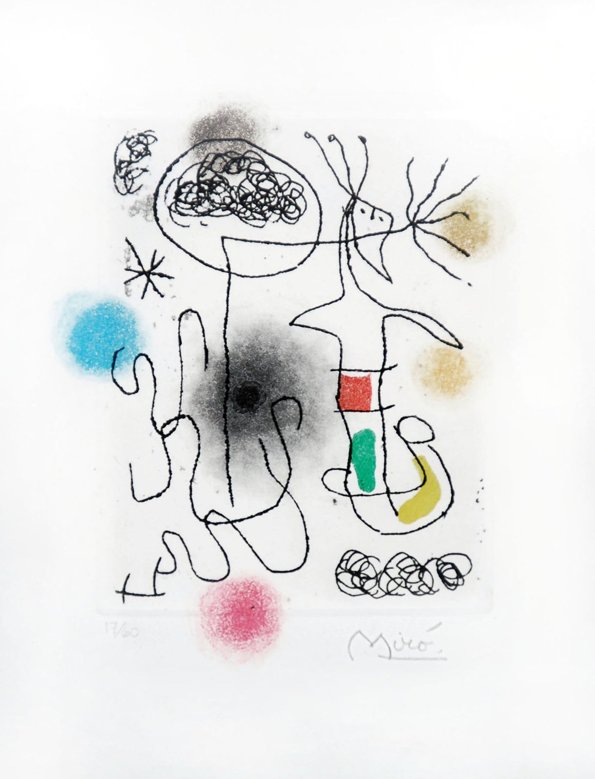 Midi le trèfle blanc, 1968 - Print by Joan Miró