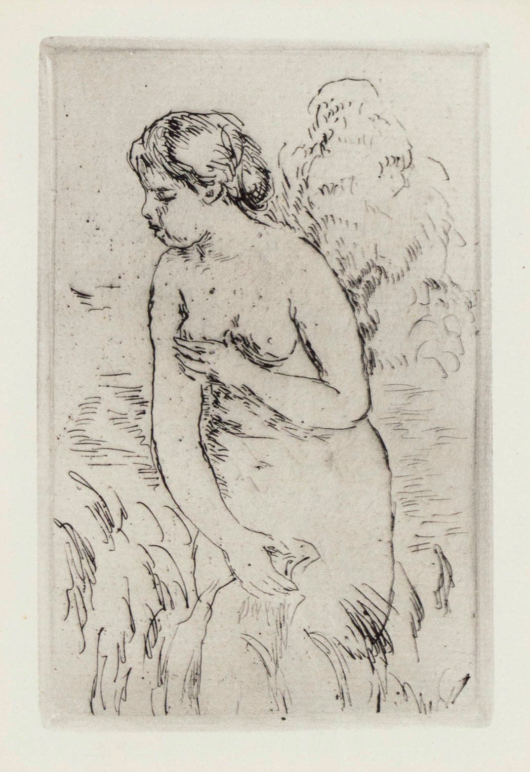 Woman Bathing, Standing Up to Her Knees in Water, 1910 - Print by Pierre-Auguste Renoir