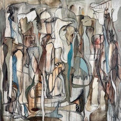 Imprinted - Peinture acrylique sur toile, abstraite, 48po x 48po
