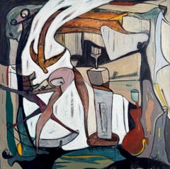 The Space Between Us - Acrylic Painting on Canvas, Abstract, 36in x 36in