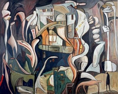 Shifting Vistas - Acrylic Painting on Canvas, Abstract, 48in x 60in