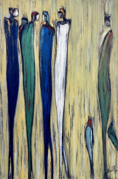 Connessione spirituale - Dipinto acrilico su tela, astratto, 24 pollici x 36 pollici