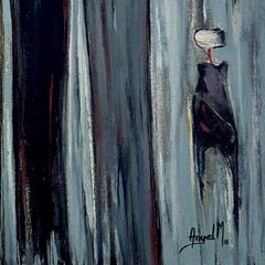 „Affection“ – Acrylgemälde auf Leinwand, abstrakt, 30 Zoll × 30 Zoll