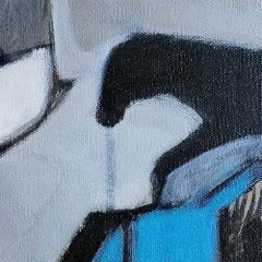 Dark Horse – Acrylgemälde auf Leinwand, abstrakt, 14 Zoll x 14 Zoll