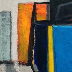 „Message Received“ – Acrylgemälde auf Leinwand, abstrakt, 20 Zoll x 20 Zoll