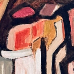 «The Fighter» - Pintura acrílica sobre lienzo, abstracta, 24 pulgadas x 24 pulgadas