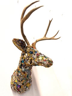 « Prince de la forêt » n° 2 – Sculpture murale représentant un cerf, objet trouvé