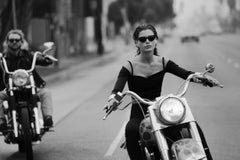 Carrie Otis on Motorcycle, LA 1990 - Limited Edition Fine Art Photography
