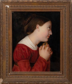 „Junges Mädchen im Gebet“, 19. Jahrhundert, Präraffaeliten-Schule