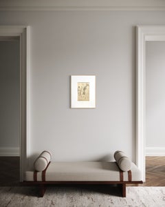 Mid-Century French Charcoal Drawing of Three Figures on Toned Paper, circa 1950