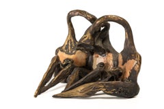 Mid-Century Polish Surrealist Bronze Sculpture, Stone Inlays, c. 1970 Signed Art