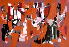 Mid-Century French Gouache Tapestry Design, Abstract Woodland, Les Châtaigniers