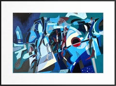Mid-Century French Abstract Woodland Tapestry Design, Gouache on Paper, c. 1960