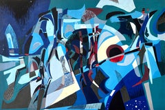 Mid-Century French Abstract Woodland Tapestry Design, Gouache on Paper, c. 1960