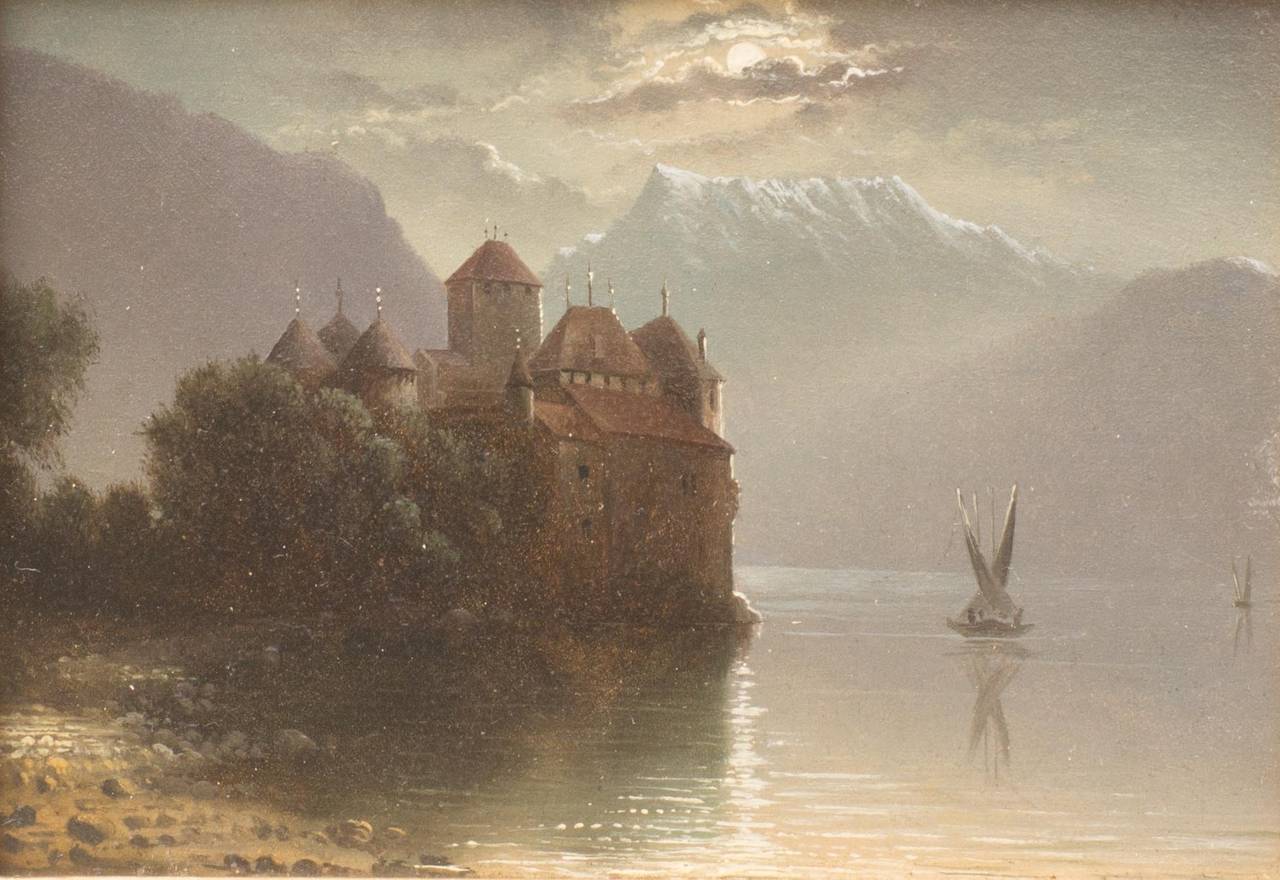Chateau du Chillon, Lake Geneva - Painting by Unknown