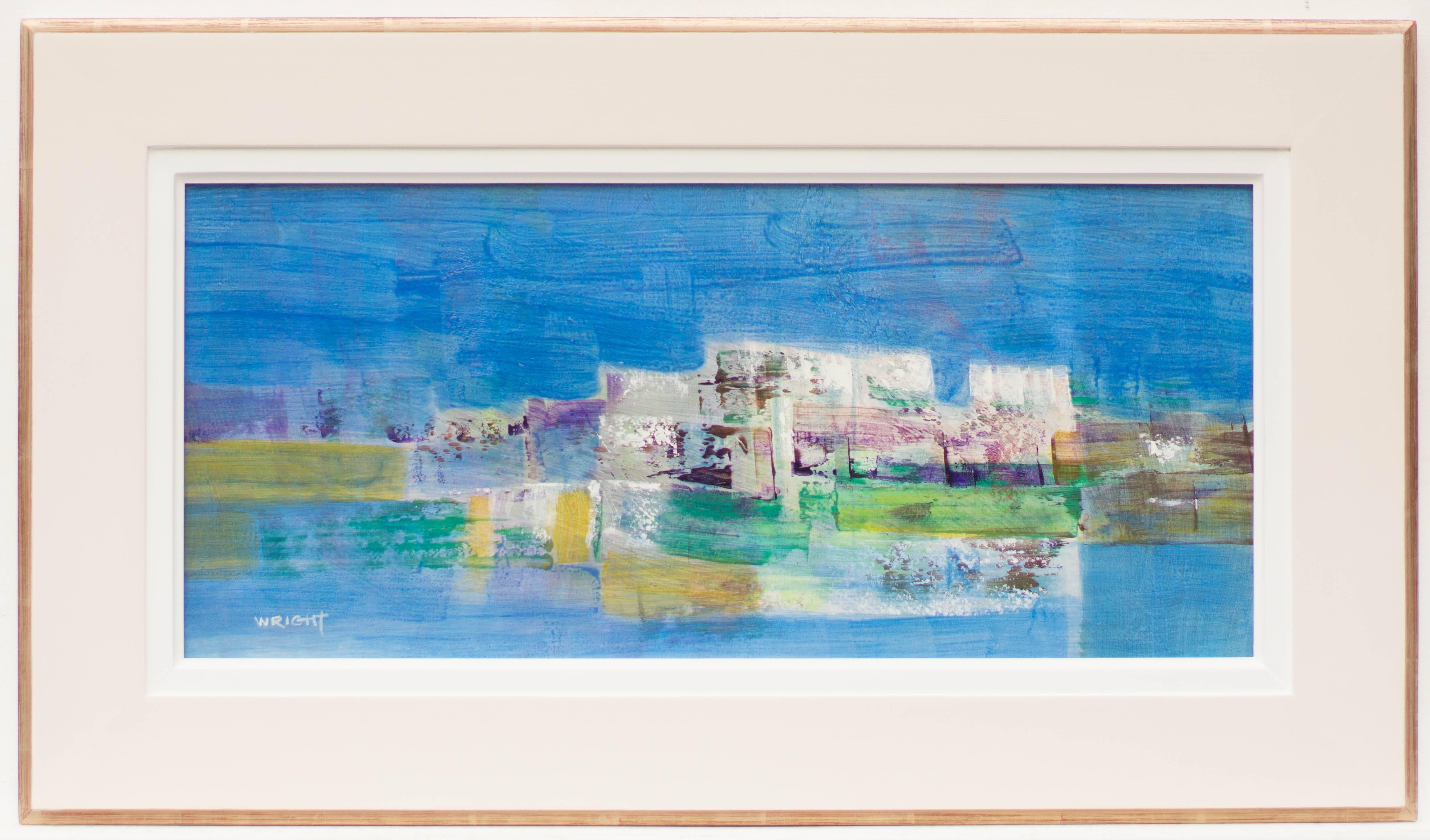 Unknown Abstract Painting - Abstract Castle on the Coast