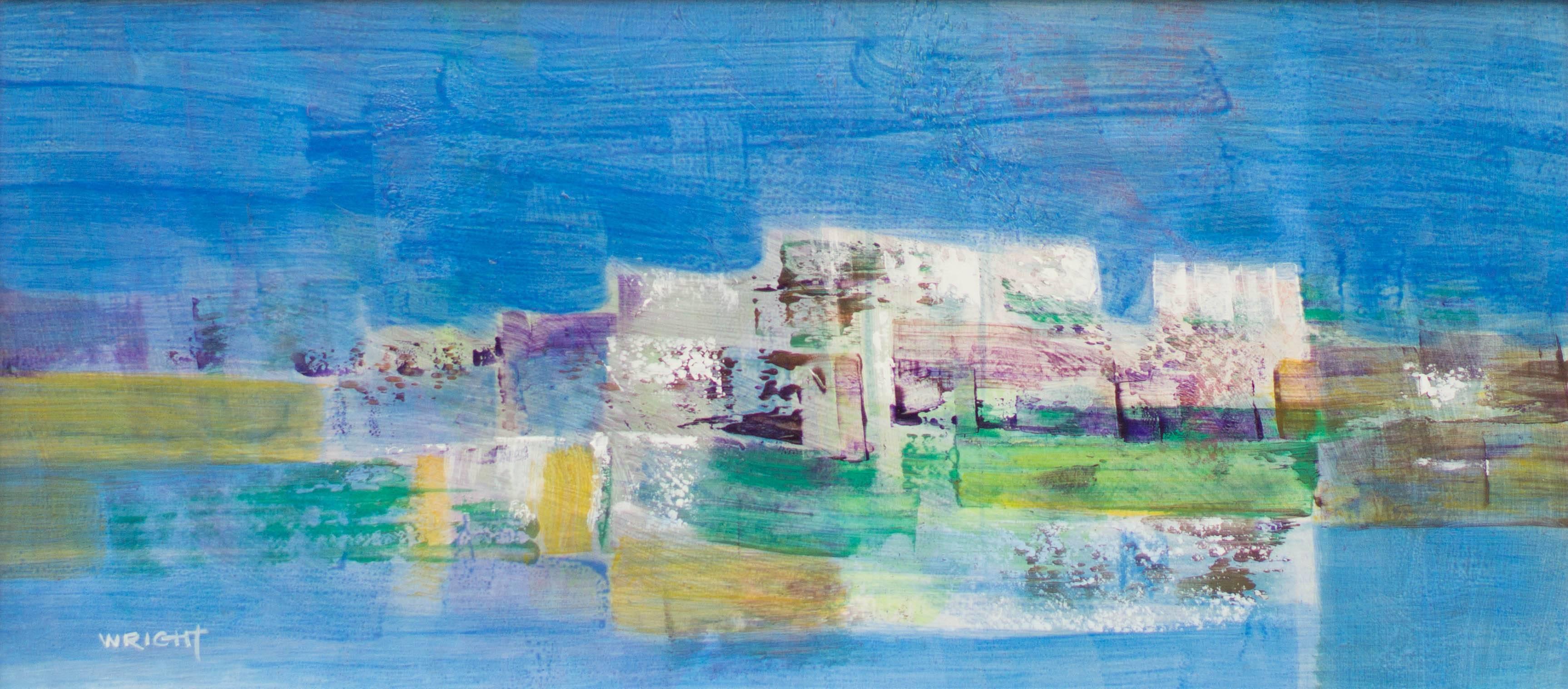 Abstract Castle on the Coast - Painting by Unknown