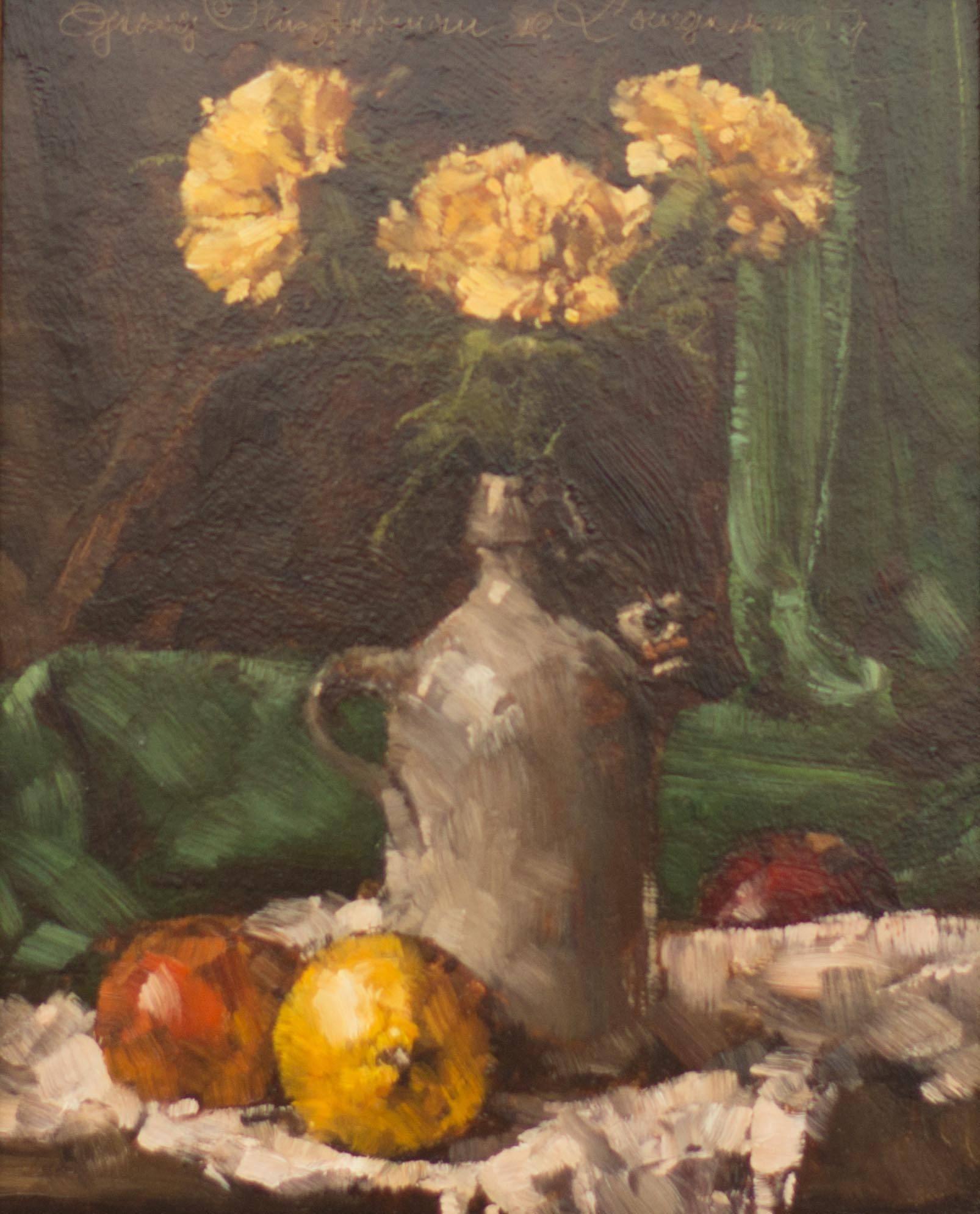 Still Life of Flowers - Painting by GEORG SLUYTERMAN VON LANGEWEYDE
