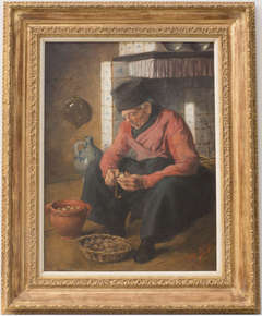 Preparing the Potatoes, Oil on Canvas