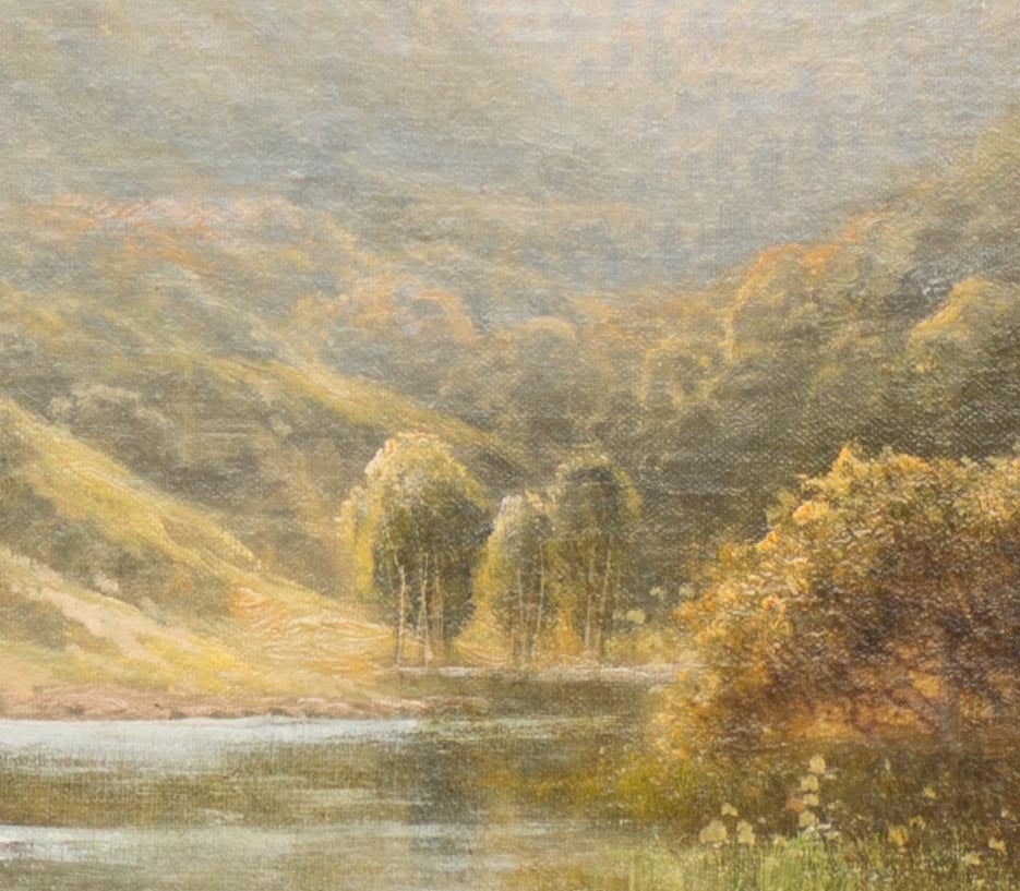 Mountain River Landscape - Victorian Painting by Charles Leader