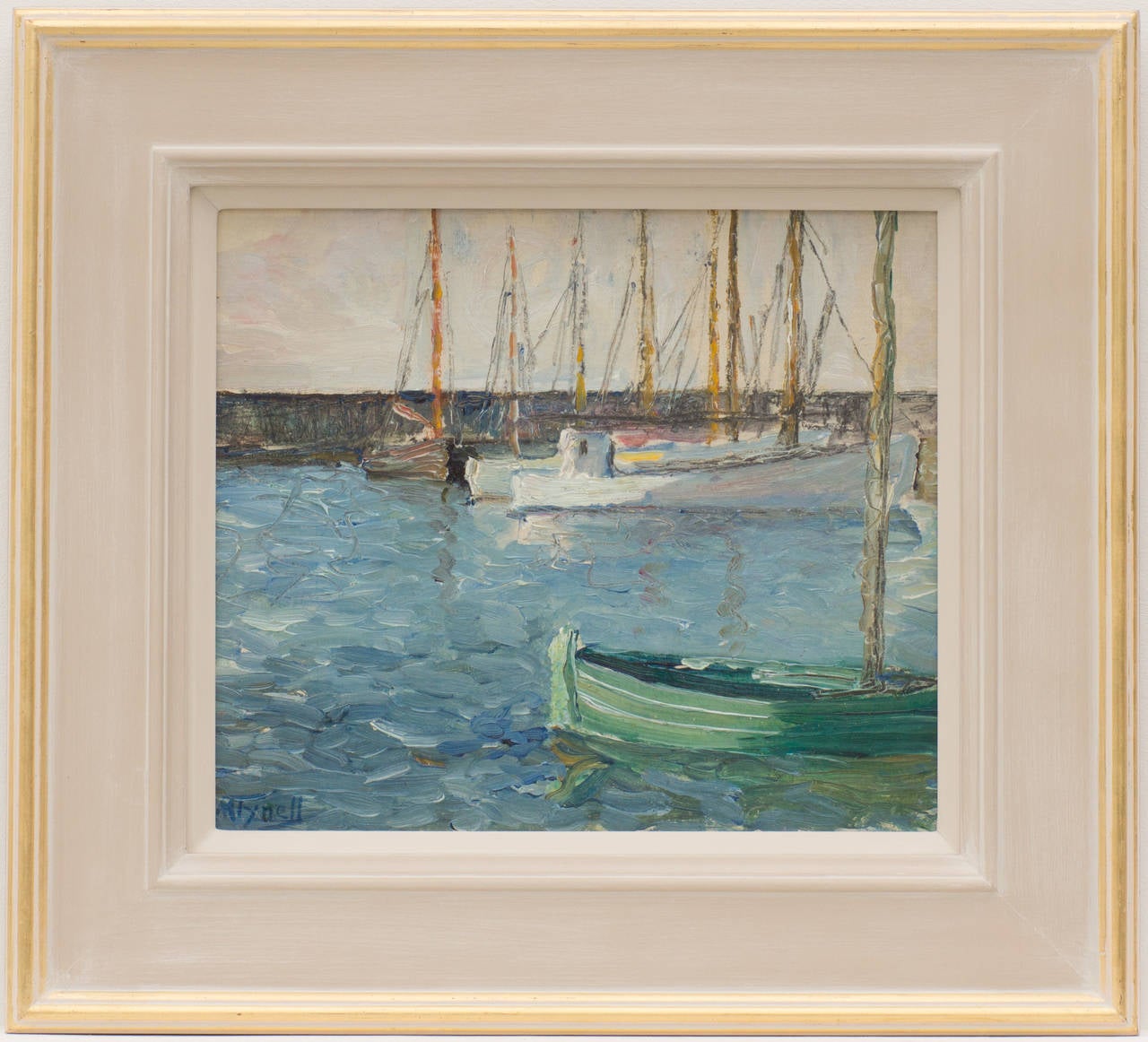 Martha Tynell Landscape Painting - Boats in the Harbour