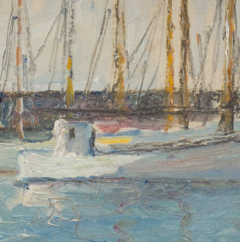 Boats in the Harbour - Impressionist Painting by Martha Tynell