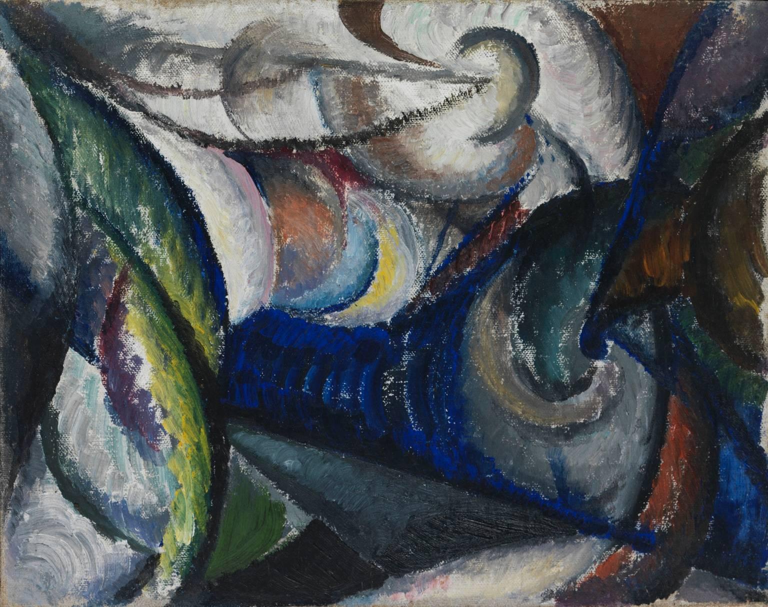 Alexander Bogomazov Abstract Painting - Landscape, Locomotive