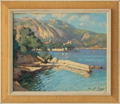 French Riviera, Impressionist Mediterranean Coastal Landscape Oil Painting