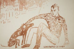 Miquel Barceló. Selbstportrait in Wien. 1982. Ink on paper. 36 x 50 cm.