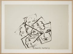 Miquel Barceló. 5 Mauvais Portraits. 1982. Tinte auf Papier. 36 x 50 cm.