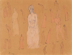 Pablo Ruiz Picasso. Études de personanages. 1905. 24.8 x 32.1 cm